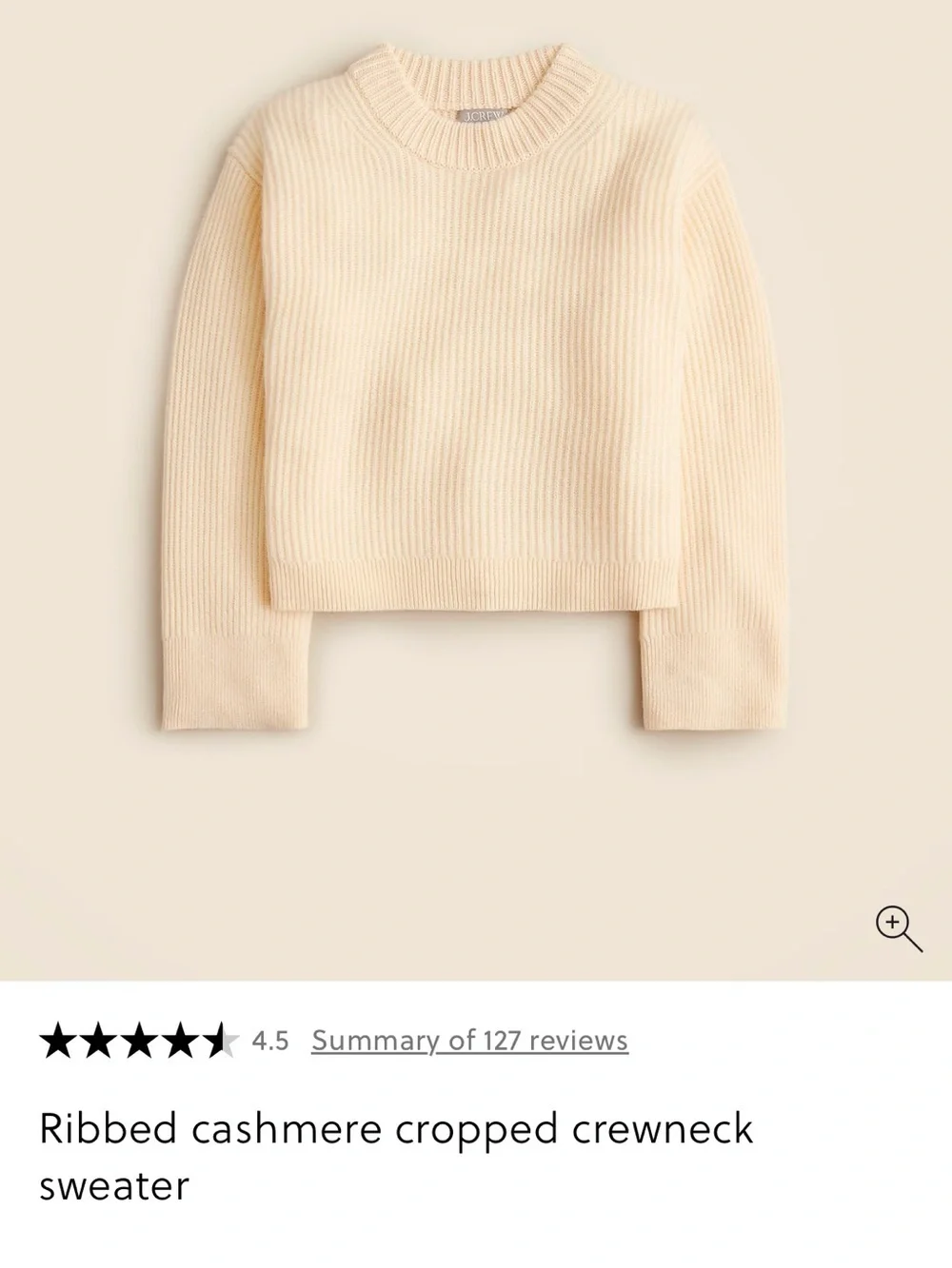 J.Crew 100% cashmere chunky knit ribbed crewneck sweater